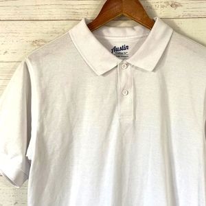 A white, Austin trading co, school shirt
